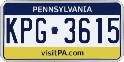 PA license plate KPG3615