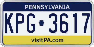 PA license plate KPG3617