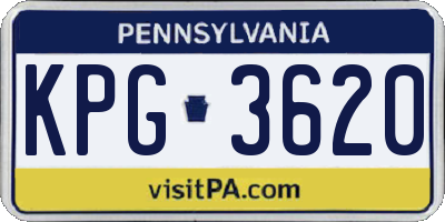 PA license plate KPG3620