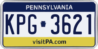 PA license plate KPG3621