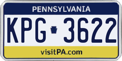 PA license plate KPG3622