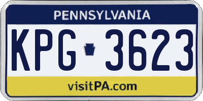 PA license plate KPG3623