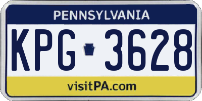 PA license plate KPG3628