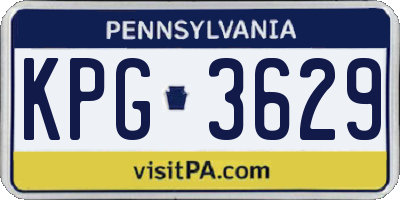 PA license plate KPG3629