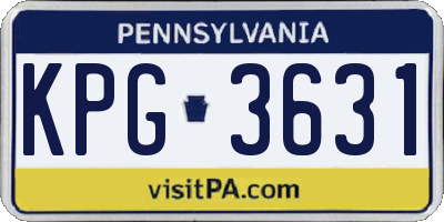 PA license plate KPG3631