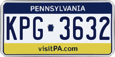 PA license plate KPG3632
