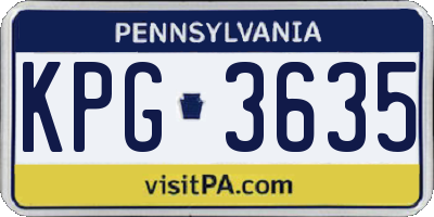 PA license plate KPG3635