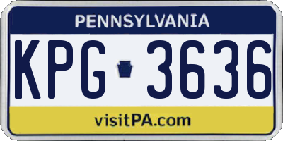 PA license plate KPG3636