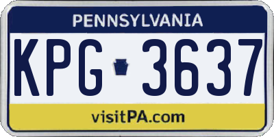 PA license plate KPG3637