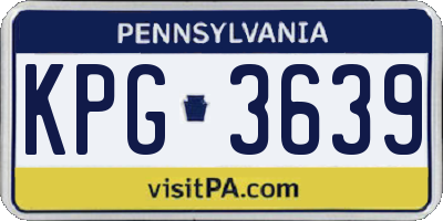 PA license plate KPG3639