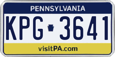 PA license plate KPG3641