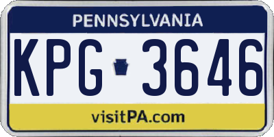 PA license plate KPG3646