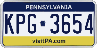 PA license plate KPG3654