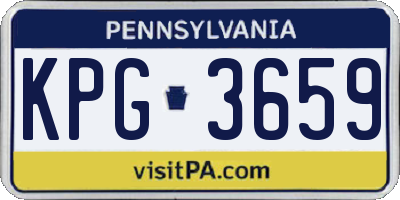 PA license plate KPG3659