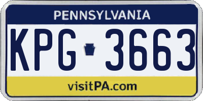 PA license plate KPG3663