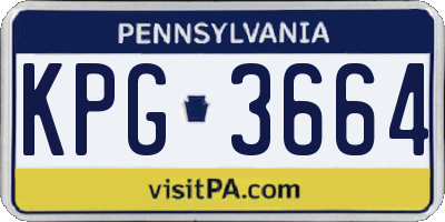 PA license plate KPG3664