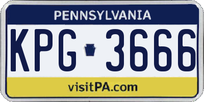PA license plate KPG3666