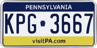 PA license plate KPG3667