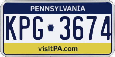 PA license plate KPG3674