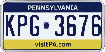 PA license plate KPG3676