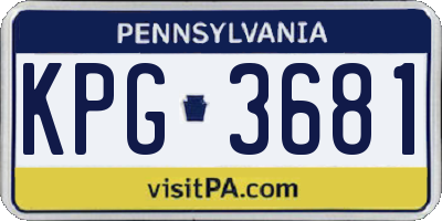 PA license plate KPG3681