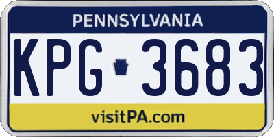 PA license plate KPG3683