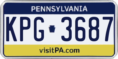 PA license plate KPG3687