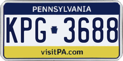PA license plate KPG3688