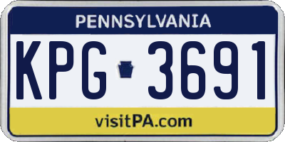 PA license plate KPG3691