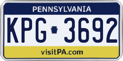 PA license plate KPG3692