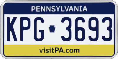 PA license plate KPG3693
