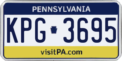 PA license plate KPG3695