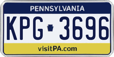 PA license plate KPG3696