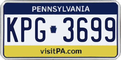 PA license plate KPG3699