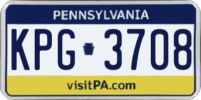 PA license plate KPG3708