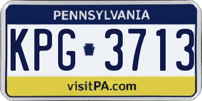PA license plate KPG3713
