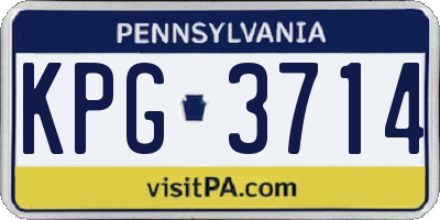 PA license plate KPG3714