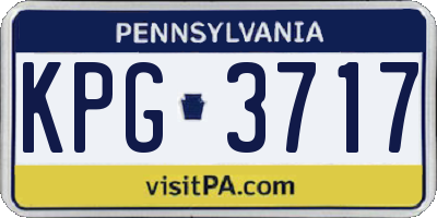 PA license plate KPG3717