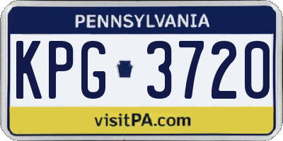 PA license plate KPG3720