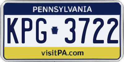 PA license plate KPG3722