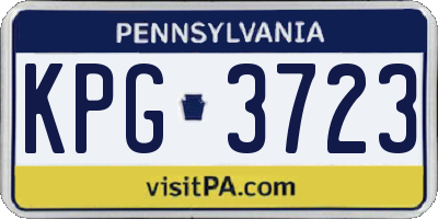 PA license plate KPG3723