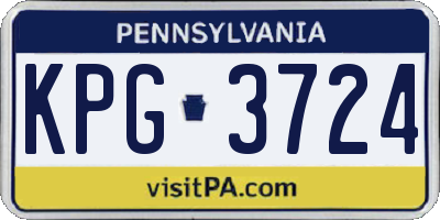 PA license plate KPG3724