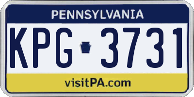 PA license plate KPG3731
