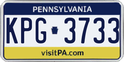 PA license plate KPG3733