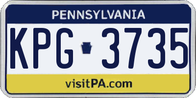 PA license plate KPG3735