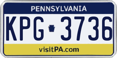 PA license plate KPG3736