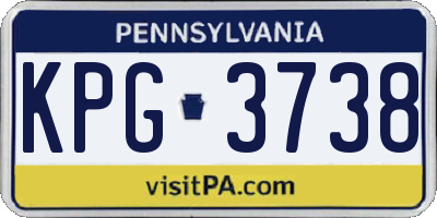 PA license plate KPG3738