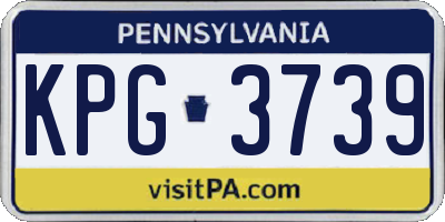 PA license plate KPG3739