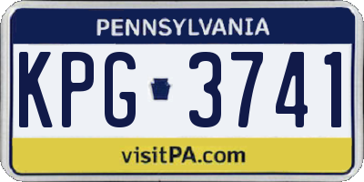 PA license plate KPG3741