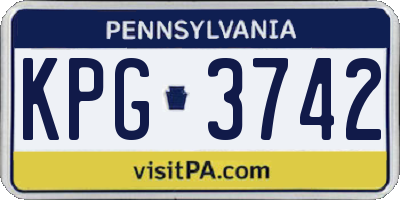 PA license plate KPG3742